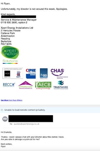 Xpert Energy Installations Ltd — Customer photo