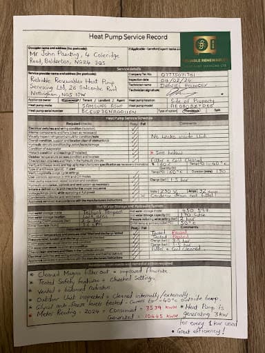 Reliable Renewables Heat Pump Servicing Ltd — Customer photo